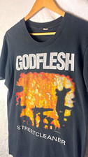 Vintage 1989 Godflesh Streetcleaner Black Band T-Shirt Earache picture