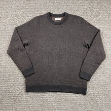 Taylor Stitch Eddy Crew Sweater Coffee Herringbone Merino Wool Size 44 picture