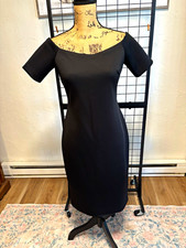 Calvin Klein Women's Sheath Dress Size 6 Black Short Sleeve Classy work Midi picture