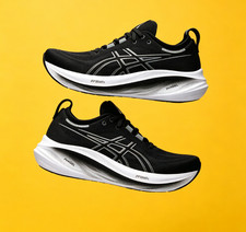 Men Asics Nimbus Gel 26 Running Shoe Black White picture