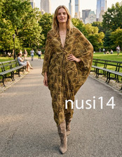 ZARA NEW WOMAN ASYMMETRIC ZW COLL PRINTED MIDI DRESS XS-S,M-L OCHER 9079/019/703 picture