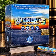 Elements Ultra Thin King Size Wide Rolling Papers Full Box NEW SEALED BOX 50CT picture