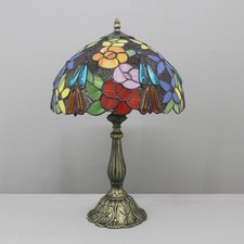 Victorian Tiffany Style Table Lamp Stained Glass Bedside Standing Lamp picture