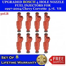 8x UPGRADED BOSCH 30LB 4 Hole Fuel injectors for 97-04 Chevy Corvette 5.7L V8 picture