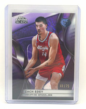2024-25 Topps Chrome Black Zach Edey #66 Memphis Grizzlies Parallel /75 picture
