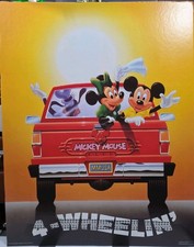 Vintage 1990 Disney Mickey Mouse Club 4-Wheelin Cardboard Poster Display Sign picture