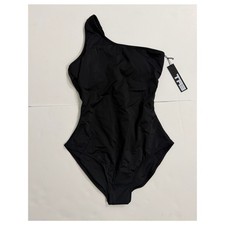 Ta3 Swim One Sidey Asymmetrical Compression One Piece Black MEDIUM SHORT NEW picture