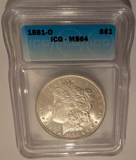 1881-O ICG MS 64 MORGAN SILVER DOLLAR **WHITE BLAZING LUSTER, GREAT EYE APPEAL** picture