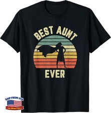 Vintage Best Aunt Ever Superhero Fun Holiday Graphic T-Shirt picture