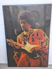 VINTAGE 1973 Jimi Hendrix Poster 31x21 Wood Plaque Polyurethane Clear  picture