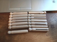 Wooden Clothes Pins 14 pc Round Slotted Hardwood * NEW * picture