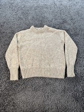 Vintage Woolrich Men’s Small Wool Blend Crewneck Sweater Tan Chunky Knit England picture