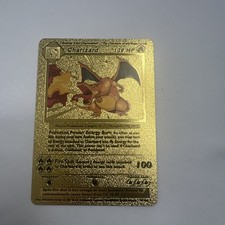 CHARIZARD 4/102 Base Set Vintage Gold Foil RARE Fan Art Display Card NM picture
