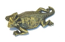 Brass Color Horned Toad Figurine Paperweight picture
