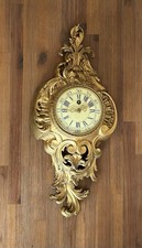 Antique French Bronze Japy Freres Hanging Cartel Wall Clock Luminescent Face picture