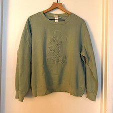 H&M L.O.G.G. Disney Mickey Mouse Green Crewneck Pullover Sweatshirt L picture