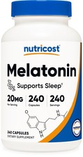 Nutricost Melatonin 20mg, 240 Capsules - 20mg Per Serving, Non-GMO, Gluten Free picture