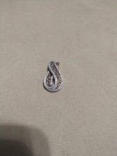 Vintage - Sterling Silver & Diamond Teardrop Pendant - 3.27g - *NICE* picture