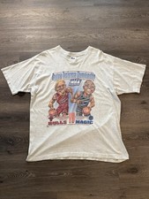 VINTAGE 1996 Magic Bulls East Conf Finals Caricature T-shirt Rodman Grant sz XL picture