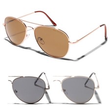ShadyVEU Casual Classic Bomber Aviator Metal Wire Gold POLARIZED HD Sunglasses picture