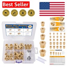 25PCS Assorted Brass Hex Bushings - Superior Pipe Fittings with Enhanced Sealing picture