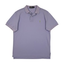Vintage Polo Ralph Lauren Polo Shirt Mens Medium Blue Bleached Grunge Preppy USA picture