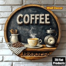 Rustic Coffee Kitchen Metal Sign Farmhouse Cafe Wall Art Hanging Decoration Gift picture