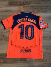 Nike FC Barcelona Lamine Yamal #10 Orange/Navy Soccer Jersey UCL picture