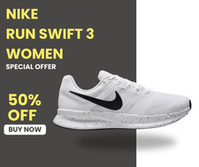 Nike Women's Run Swift 3 Running Shoes Black White Lightweight Athletic Sneakers picture