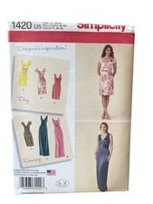 Simplicity 1420 Misses' Dress Two Lengths Bodice Variations Sizes 16-24 Uncut picture