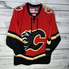 Vintage 90s CCM Calgary Flames Sewn Stitched Home NHL Hockey Jersey Men’s Small picture