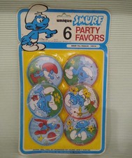 Smurf Party Supplies Favors 6 Pill Puzzles Games Papa 1982 Vintage Smurfs NIP picture