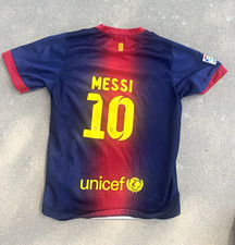 Nike FC Barcelona Lionel Messi #10 Dri-FIT Soccer Jersey Size 28 Blue Red picture