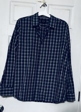 Nordstrom Men's Blue Plaid Wrinkle Free 100% Cotton Button Down Shirt - XL NWOT picture