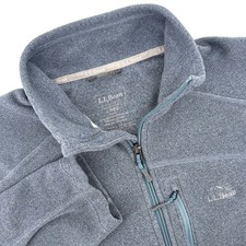 LL Bean Mens Full Zip Fleece Jacket Blue Gray Heathered 505090 Large Regular picture