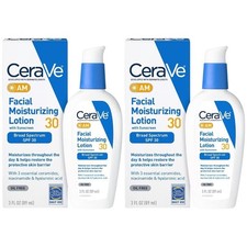 NEW 2 PACK CeraVe AM Facial Moisturizing Lotion SPF 30 - 3 FL OZ - EXP 11/2027 picture