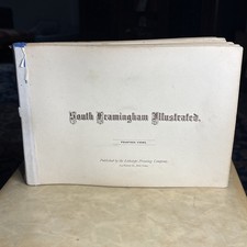 Antique South Framingham Massachusetts Illustrated Lithograph Lithotype Print picture