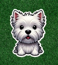 Cute Westie West Highland White Terrier dog waterproof vinyl sticker- many sizes picture