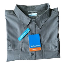 Columbia Omni Shade Men's Long Sleeve Shirt Charcoal Dark Gray 40 UPF Size XL picture