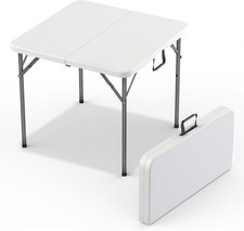 Used 3 Ft Plastic Folding Table Indoor Outdoor Dining Party Picnic Camping picture