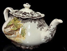 Vintage Royal Worcester Palissy Game Series Birds Ceramic Teapot 9-3/4