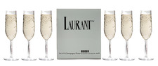 LAURANT Crystal Clear Plastic Champagne Flutes 6.25 oz. oz Set of 6 BPA Free picture