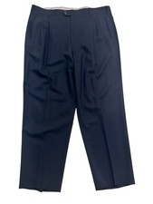 Zanella Italy 42x32 Black Duncan Dress Pants Trousers Pleated High Waisted Mens picture