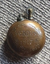 Verdun 1917 Original WWI (1914-18) Militaria Engraved Brass Lighter Trench Art  picture