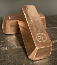 10 Lb .999 Solid Copper Bar | Hand Poured Copper Bullion picture