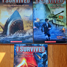 Scholastic I Survived 3-Book Lot by Lauren Tarshis Shark/Nazi/Pompeii picture