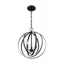 SATCO NUVO ---Pendleton - 3 Light Pendant with- Matte Black Finish picture