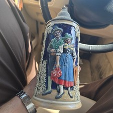 Vintage German Beer Stein, 1.5L, Tyrolean couple #3379, Reinhold Merkelbach picture