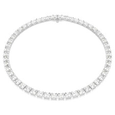 Swarovski Matrix Tennis necklace Square cut, white, rhodium plated picture