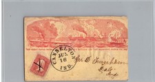 Civil War Patriotic Cover Monitor Merrimac 1862 Design Cannelton IN Scott 65 picture